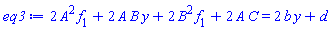 2*A^2*f[1]+2*A*B*y+2*B^2*f[1]+2*A*C = 2*b*y+d