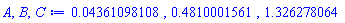 0.4361098108e-1, .4810001561, 1.326278064