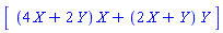 Vector(1, {(1) = (4*X+2*Y)*X+(2*X+Y)*Y})