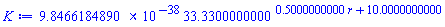 0.98466184890000000000000000000000000000000000000000e-37*33.330^(.5000000000*r+10.)