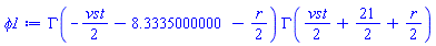 GAMMA(-(1/2)*vst-8.333500000-(1/2)*r)*GAMMA((1/2)*vst+21/2+(1/2)*r)