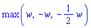 max(w, -w, -(1/2)*w)