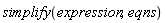 simplify(expression, eqns)