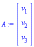 A := Vector(3, {(1) = v[1], (2) = v[2], (3) = v[3]})