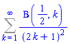 Sum(Beta(1/2, k)/(2*k+1)^2, k = 1 .. infinity)