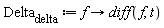 Delta__delta := proc (f) options operator, arrow; diff(f, t) end proc