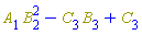 Physics:-`*`(A[1], Physics:-`^`(B[2], 2))-Physics:-`*`(C[3], B[3])+C[3]