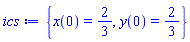{x(0) = 2/3, y(0) = 2/3}