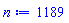 n := 1189