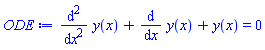 diff(diff(y(x), x), x)+diff(y(x), x)+y(x) = 0