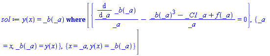 y(x) = ODESolStruc(_b(_a), [{(diff(_b(_a), _a))/_a-(_b(_a)^3-_C1*_a+f(_a))/_a = 0}, {_a = x, _b(_a) = y(x)}, {x = _a, y(x) = _b(_a)}])
