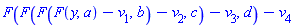F(F(F(F(y, a)-v[1], b)-v[2], c)-v[3], d)-v[4]
