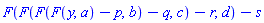 F(F(F(F(y, a)-p, b)-q, c)-r, d)-s