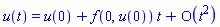 u(t) = series(u(0)+f(0, u(0))*t+O(t^2),t,2)