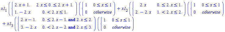 x1[1]*piecewise(0. <= 2.*x+1. and 2.*x <= 0., 2.*x+1., 0. < 2.*x and 2.*x <= 1., 1.-2.*x)*piecewise(0 <= x and x <= 1, 1)+x1[2]*piecewise(0. <= 2.*x and 2.*x <= 1., 2.*x, 1. < 2.*x and 2.*x <= 2., 2.-2.*x)*piecewise(0 <= x and x <= 1, 1)+x1[3]*piecewise(0. <= 2.*x-1. and 2.*x <= 2., 2.*x-1., 0. < 2.*x-2. and 2.*x <= 3., 3.-2.*x)*piecewise(0 <= x and x <= 1, 1)