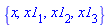 {x, x1[1], x1[2], x1[3]}