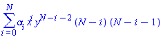 sum(alpha[i]*x^i*y^(N-i-2)*(N-i)*(N-i-1), i = 0 .. N)