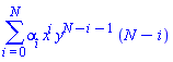 sum(alpha[i]*x^i*y^(N-i-1)*(N-i), i = 0 .. N)