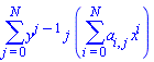 sum(y^(j-1)*j*(sum(a[i, j]*x^i, i = 0 .. N)), j = 0 .. N)