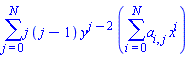 sum(j*(j-1)*y^(j-2)*(sum(a[i, j]*x^i, i = 0 .. N)), j = 0 .. N)