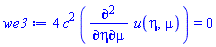 4*c^2*(diff(diff(u(eta, mu), eta), mu)) = 0