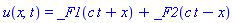 u(x, t) = _F1(c*t+x)+_F2(c*t-x)