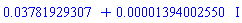0.3781929307e-1+0.1394002550e-4*I