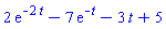 2*exp(-2*t)-7*exp(-t)-3*t+5