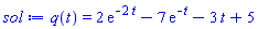 q(t) = 2*exp(-2*t)-7*exp(-t)-3*t+5