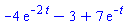 -4*exp(-2*t)-3+7*exp(-t)
