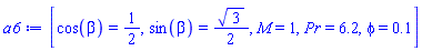 [cos(beta) = 1/2, sin(beta) = (1/2)*3^(1/2), M = 1, Pr = 6.2, phi = .1]