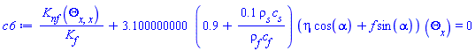 K__nf*(diff(diff(Theta(x), x), x))/K__f+3.100000000*(.9+.1*rho__s*c__s/(rho__f*c__f))*(eta*cos(alpha)+f(x)*sin(alpha))*(diff(Theta(x), x)) = 0