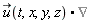 `#mover(mi("u"),mo("&rarr;"))`(t, x, y, z).%Nabla