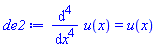 diff(diff(diff(diff(u(x), x), x), x), x) = u(x)