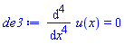 diff(diff(diff(diff(u(x), x), x), x), x) = 0