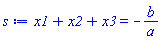 x1+x2+x3 = -b/a