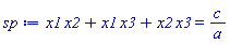 x1*x2+x1*x3+x2*x3 = c/a