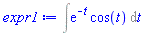 Int(exp(-t)*cos(t), t)