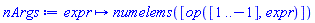 proc (expr) options operator, arrow; numelems([op([1 .. -1], expr)]) end proc
