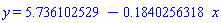 y = 5.736102529-.1840256318*x