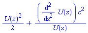(1/2)*U(z)^2+(diff(diff(U(z), z), z))*c^2/U(z)