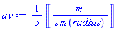 (1/5)*Units:-Unit(m/(s*m(radius)))