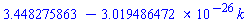 3.448275863-0.3019486472e-25*k