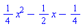 (1/4)*x^2-(1/2)*x-1/4
