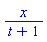 x/(t+1)