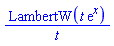 LambertW(t*exp(x))/t