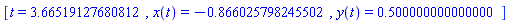 [t = HFloat(3.6651912768081223), x(t) = HFloat(-0.8660257982455022), y(t) = HFloat(0.5000000000000001)]