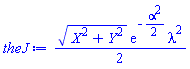 (1/2)*sqrt(X^2+Y^2)*exp(-(1/2)*alpha^2)*lambda^2