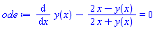 diff(y(x), x)-(2*x-y(x))/(2*x+y(x)) = 0