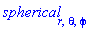 spherical[r, theta, phi]